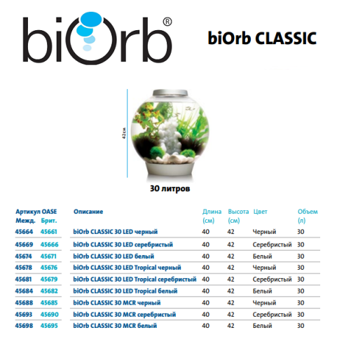 Biorb CLASSIC 30 литров, черный, MCR