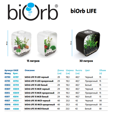 Biorb LIFE 15 литров, белый, LED 